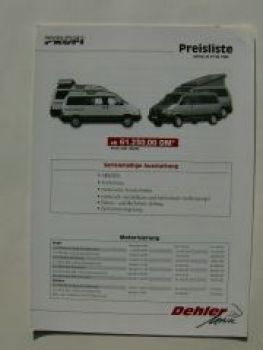 Dehler Mobile VW Profi T4 Preisliste NEU 1.April 1998
