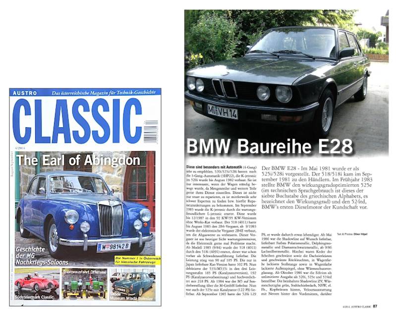 BMW Baureihe E28 in Austro Classic 2014